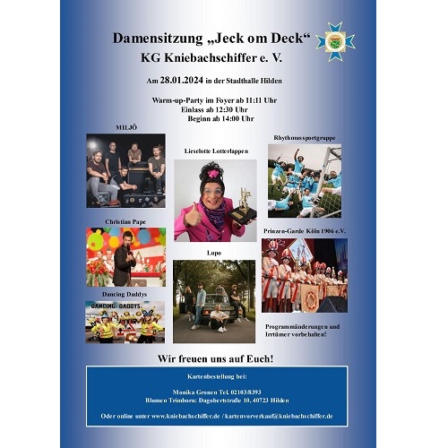 „Jeck om Deck“ die Damensitzung der Kniebachschiffer