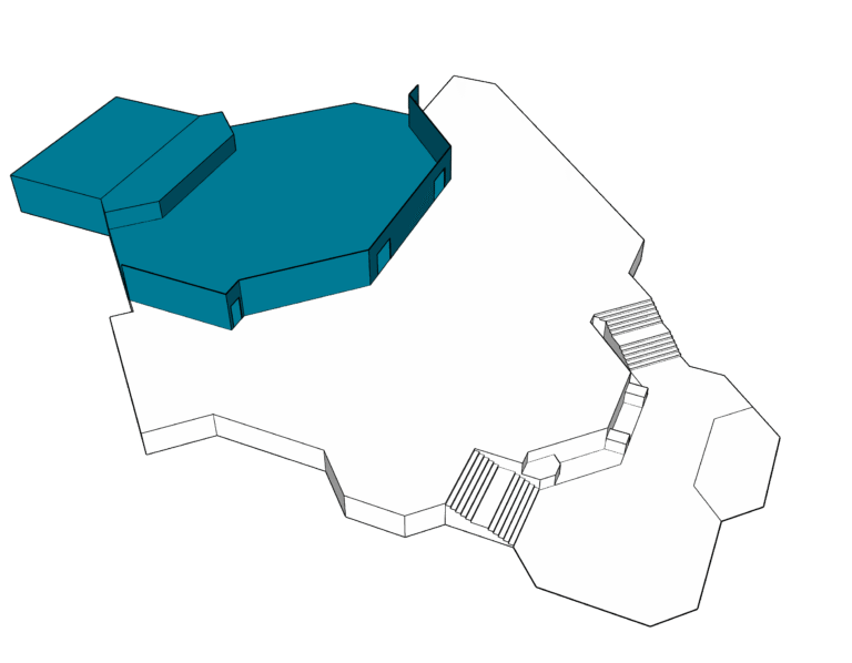 kleiner Saal ebenerdig, mit Vorbühne